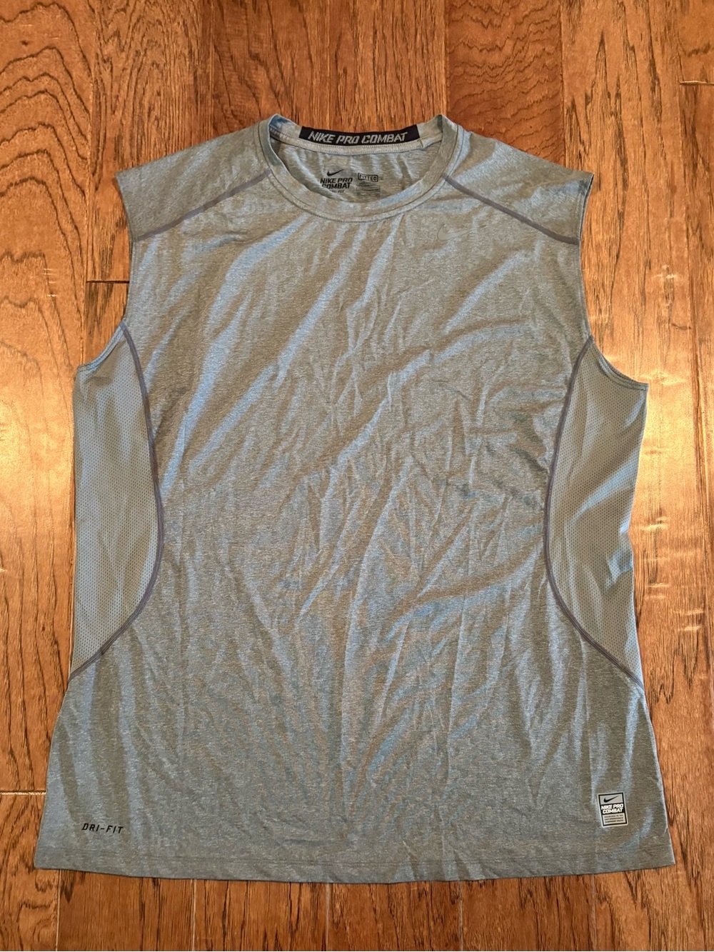 Nike Pro Combat Tank Top Sleeveless Shirt Gray Compression Fitted XXL